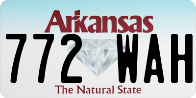 AR license plate 772WAH