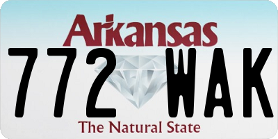 AR license plate 772WAK