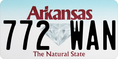 AR license plate 772WAN