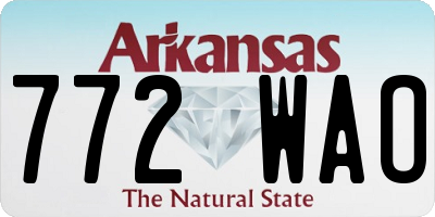 AR license plate 772WAO