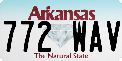 AR license plate 772WAV