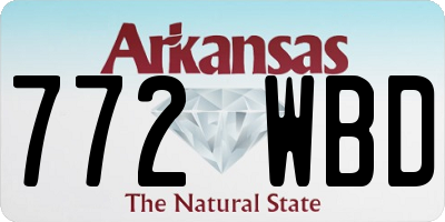 AR license plate 772WBD