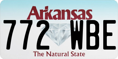 AR license plate 772WBE