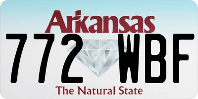 AR license plate 772WBF