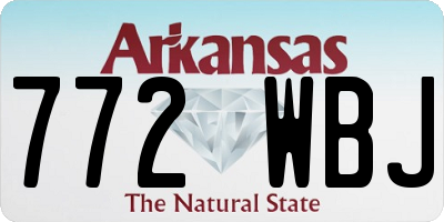 AR license plate 772WBJ