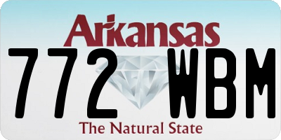 AR license plate 772WBM