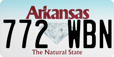 AR license plate 772WBN