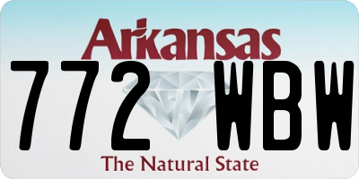 AR license plate 772WBW