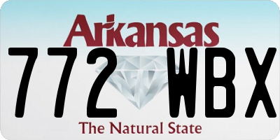 AR license plate 772WBX