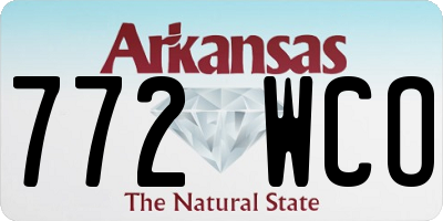 AR license plate 772WCO