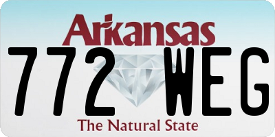 AR license plate 772WEG