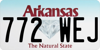 AR license plate 772WEJ