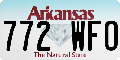 AR license plate 772WFO
