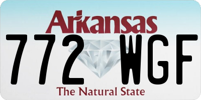 AR license plate 772WGF