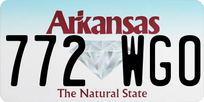 AR license plate 772WGO