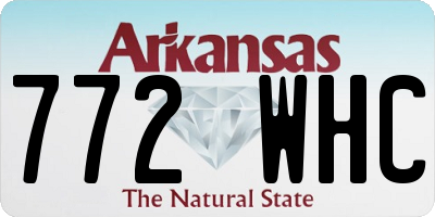 AR license plate 772WHC