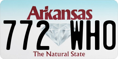 AR license plate 772WHO