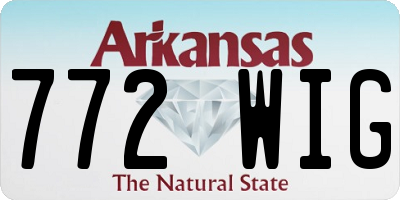 AR license plate 772WIG