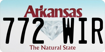 AR license plate 772WIR