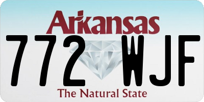 AR license plate 772WJF
