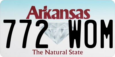 AR license plate 772WOM