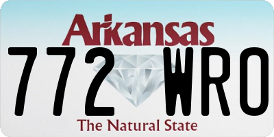 AR license plate 772WRO