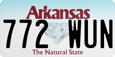 AR license plate 772WUN