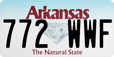 AR license plate 772WWF