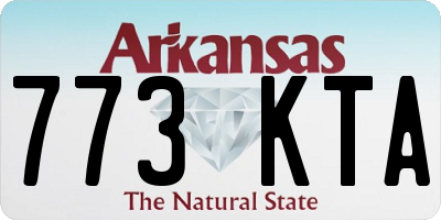 AR license plate 773KTA