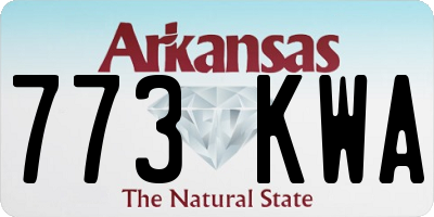 AR license plate 773KWA