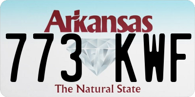 AR license plate 773KWF