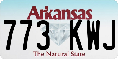 AR license plate 773KWJ