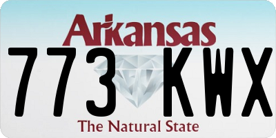 AR license plate 773KWX
