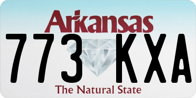 AR license plate 773KXA