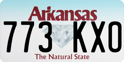 AR license plate 773KXO