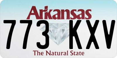 AR license plate 773KXV