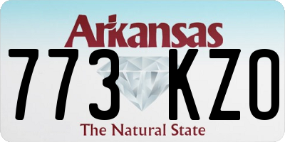 AR license plate 773KZO