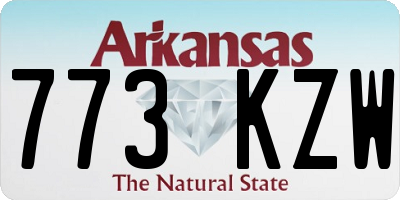 AR license plate 773KZW
