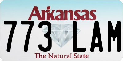 AR license plate 773LAM