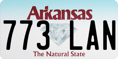 AR license plate 773LAN
