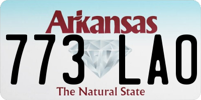AR license plate 773LAO
