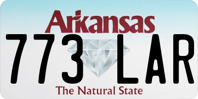 AR license plate 773LAR