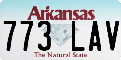 AR license plate 773LAV