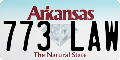 AR license plate 773LAW