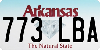 AR license plate 773LBA