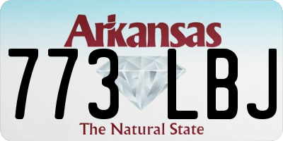 AR license plate 773LBJ