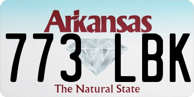 AR license plate 773LBK