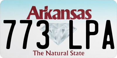 AR license plate 773LPA