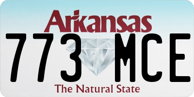 AR license plate 773MCE