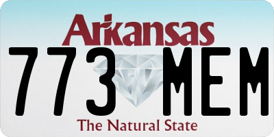 AR license plate 773MEM